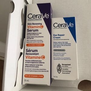 Cerave Vitamin C Serum and Eye Repair duo Lot Bundle new in box